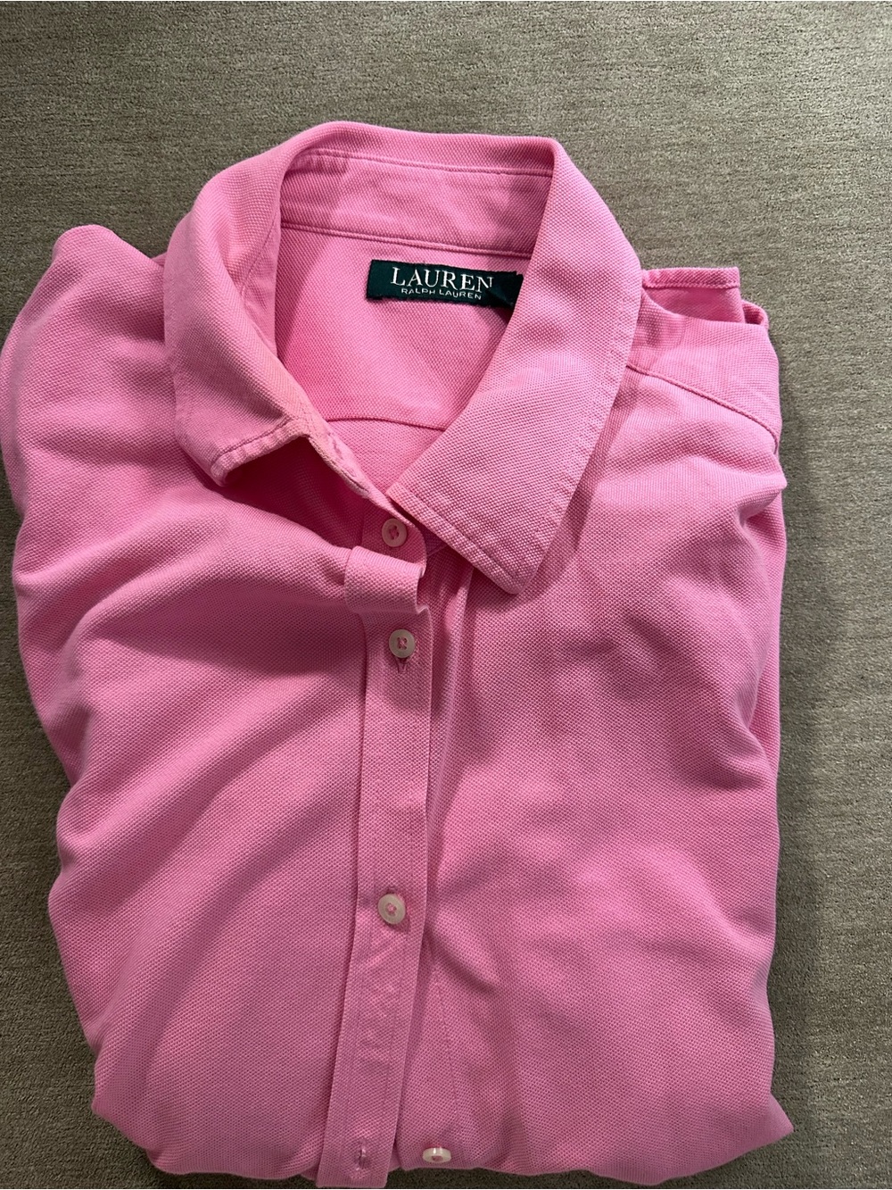 Ralph Lauren Men's Pink Button-Up Polo Shirt